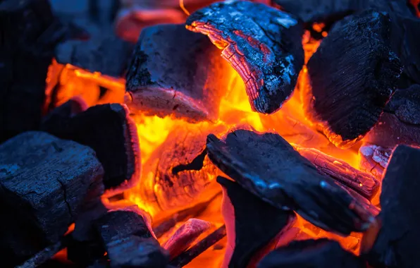 Fire, red, power, combustion, Coal