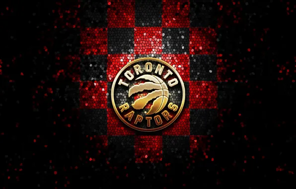 Wallpaper, sport, logo, basketball, NBA, Toronto Raptors, glitter, checkered