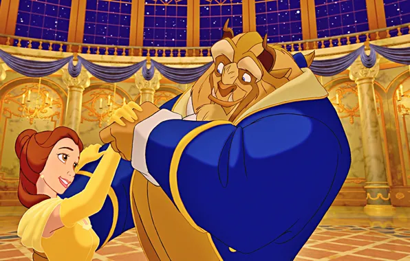 Звезды, мультфильм, танец, сказка, вечер, свечи, зал, Disney