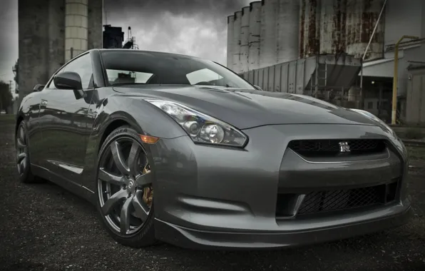 Серый, завод, Nissan GTR