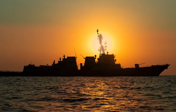 Закат, эскадренный миноносец, USS Sterett