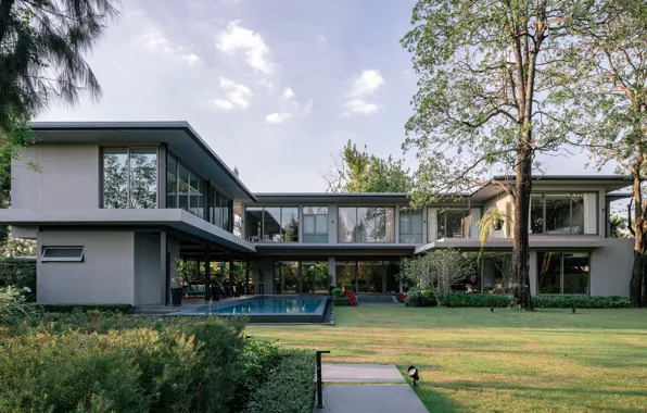 Бассейн, Таиланд, Бангкок, Thailand, архитектура, Bangkok, современная вилла, by Alkhemist Architects