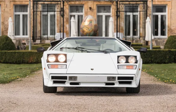 Белый, Суперкар, Lamborghini Countach, Classic Car