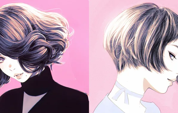 Девушки, anime, art, Илья Кувшинов