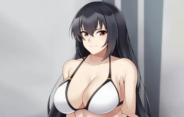 Картинка girl, sexy, long hair, boobs, anime, beautiful, pretty, brunette