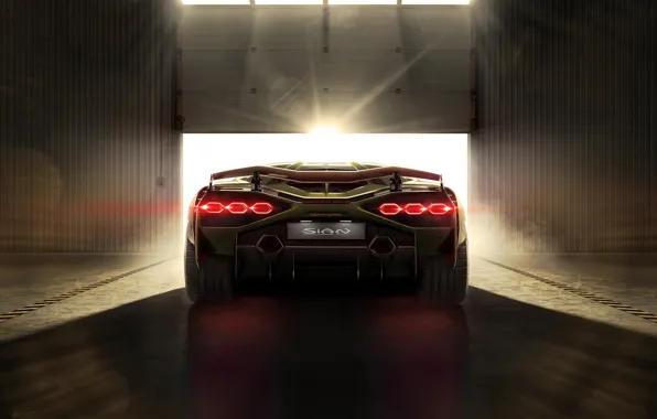 Машина, свет, Lamborghini, фонари, суперкар, Sián