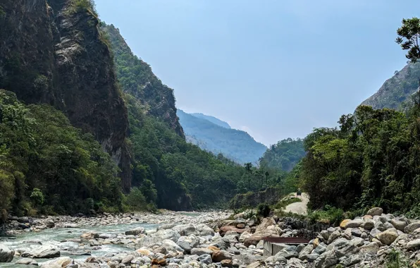 Горы, скалы, Ущелье, речка, Непал, Nepal, горная речка, pixel 7 pro пример фото
