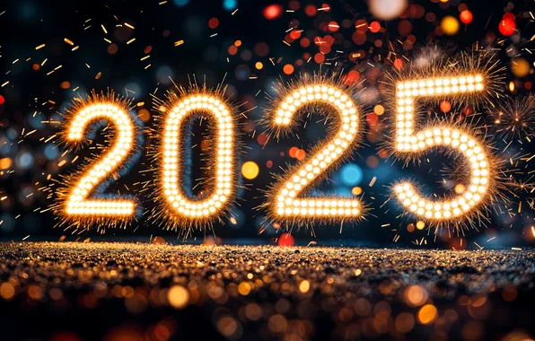 Цифры, Новый год, дата, 2025, Новый 2025 год