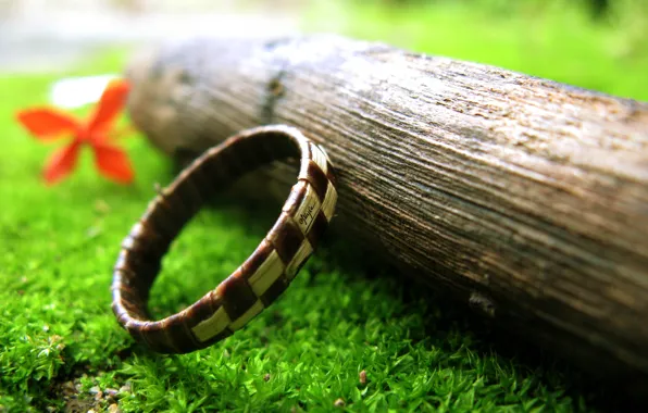 Flower, wood, retro, ring, clover, vingtage