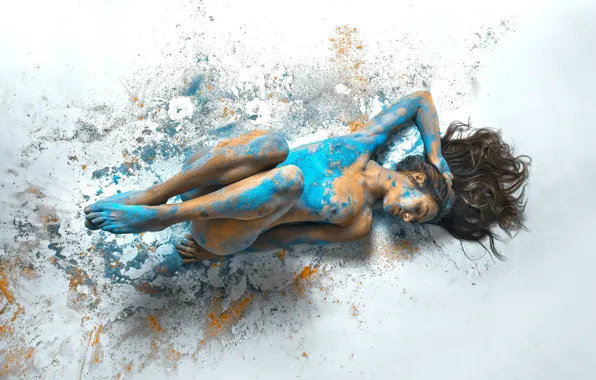 Девушка, краски, girl, paint, Jose Antonio Roman Andrades