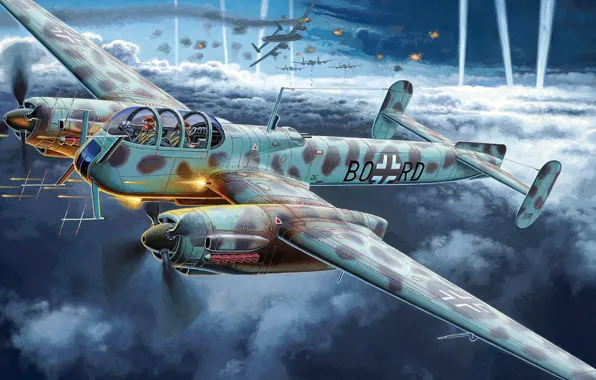 Картинка Arado, Люфтваффе, Ar 240 C-2, немецкий самолёт-разведчик