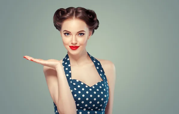Взгляд, лицо, стиль, макияж, girl, причёска, Beautiful, жест