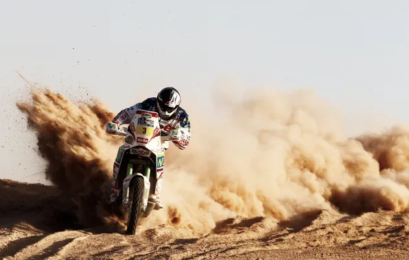 Картинка Песок, Спорт, Скорость, Мотоцикл, Мото, Rally, Dakar