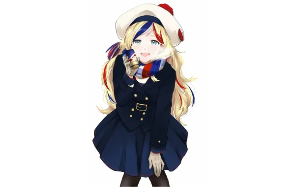 Girl, blouse, green eyes, long hair, anime, beautiful, pretty, attractive