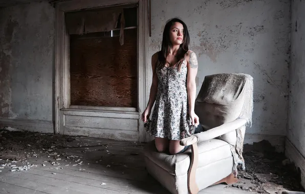 Девушка, поза, фон