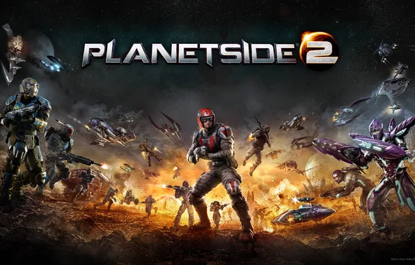 Оружие, война, танки, самолёты, Sony Online Entertainment, PlanetSide 2