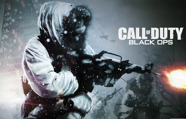Зима, Call of Duty, Автомат, Black Ops