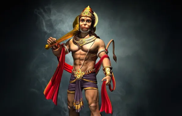 Картинка Background, HD wallpaper, Hanuman, Black Smoke