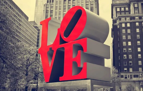 Любовь, здание, love, Филадельфия, building, Philadelphia
