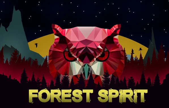 Лес, сова, forest, owl
