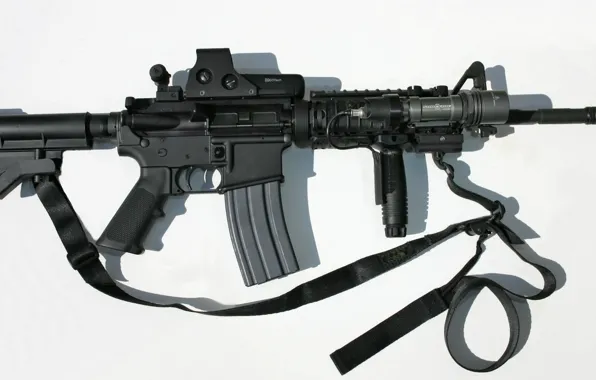 Gun, weapon, custom, M4A1, rifle, EOTech, custom gun, sling