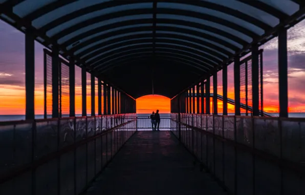 Bridge, Sunshine, Ocean, Sunlight, Sun Goes Down, Alexander Popov
