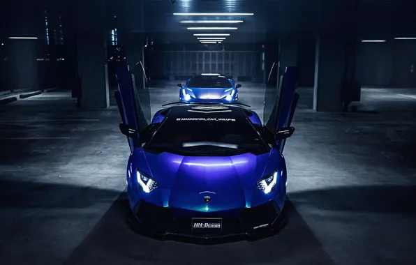 Картинка Lamborghini, Car, Purple, Front, LP700-4, Aventador, Wrap, MM-Design