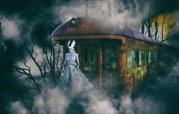 Картинка horror, fantasy, Night, train