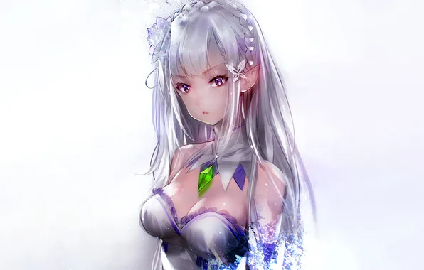 Girl, sexy, cleavage, blouse, long hair, boobs, anime, beautiful