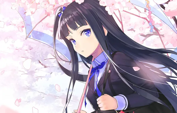 Anime, pretty, sakura, leaf, japanese, konoha, bishojo, seifuku