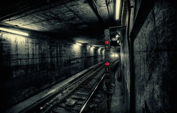 Train, Underground, Tunnel
