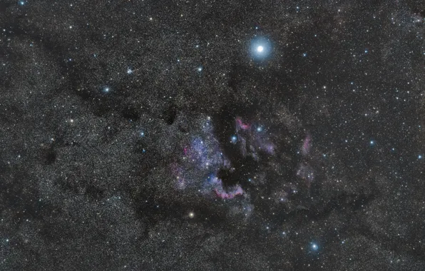 Туманность, Северная Америка, North America Nebula, в созвездии Лебедь