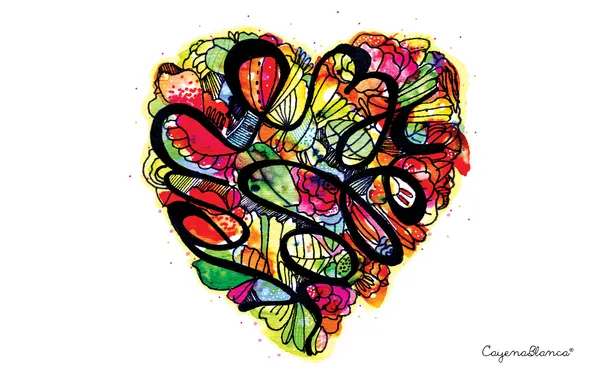 Картинка Сердце, сердечко, из цветов