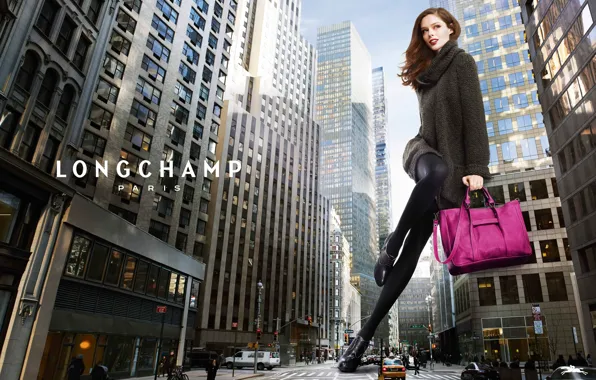 Картинка город, улица, модель, Paris, Coco Rocha, Longchamp