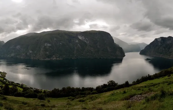 Пейзаж, природа, Норвегия, Aurlands, Fjord