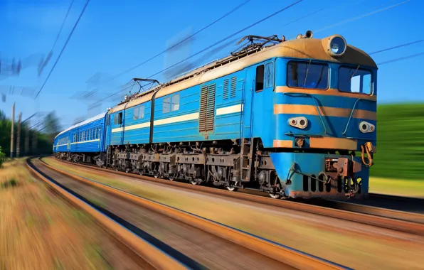 Картинка движение, поезд, электричка, ВЛ-8