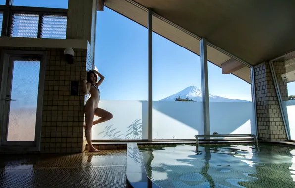 Asian, Model, Woman, Pool, Nude, Japanese, Mai Kanami