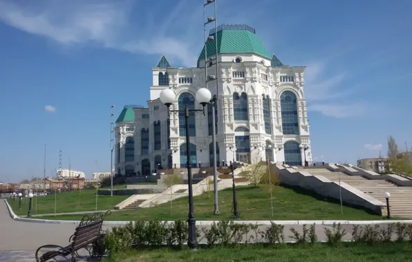 Замок, здание, театр, опера, астрахань