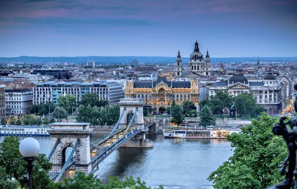 Картинка природа, город, река, архитектура, Венгрия, Будапешт, Дунай, Budapest