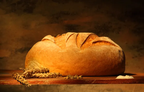 Картинка хлеб, колосья, мука