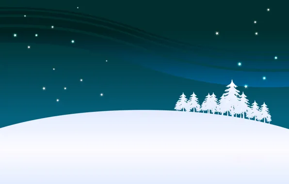 Картинка зима, снег, снежинки, настроение, новый год, ели, ёлка