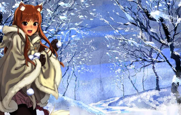 Холо, spice and wolf, Волчица и Пряности, Обои на Рабочий Стол