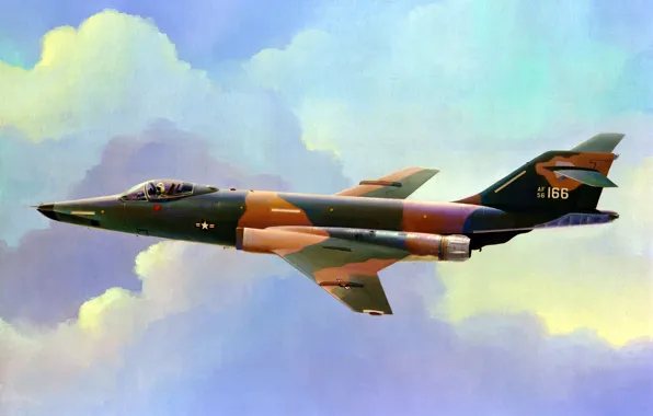 War, art, painting, jet, McDonnell F-101 Voodoo