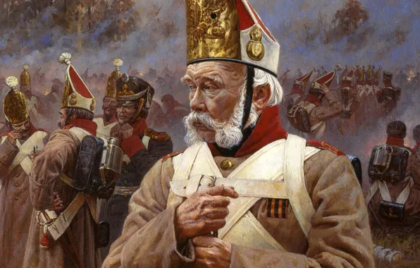 Картинка war, history, uniform, Napoleon, a Veteran, old soldier
