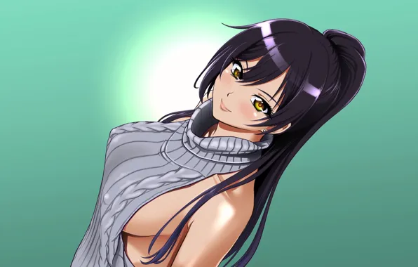 Girl, sexy, cleavage, long hair, boobs, anime, beautiful, pretty
