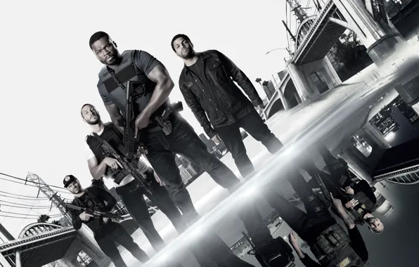Оружие, боевик, постер, 50 Cent, бронежилеты, Охота на воров, Den of Thieves, Фифти Сент