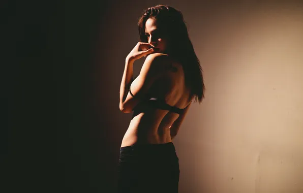 Девушка, поза, фон