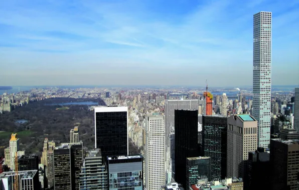 США, USA, Манхеттен, Панорама, Здания, Panorama, Нью-Йорк, New York