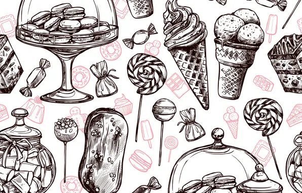 Текстура, десерт, Pattern, Sweets, Seamless