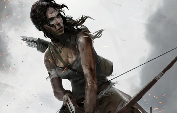Картинка Девушка, Лук, Tomb Raider, Лара Крофт, Lara Croft, Стрела, Definitive Edition, Tomb Raider: Definitive Edition